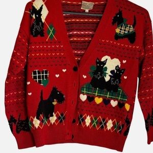 Red Scottie Dog Cardigan